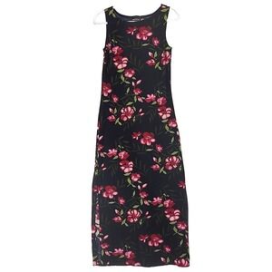 Womens Steetch 90s Y2K Sk Floral Maxi Dress Size M Made in USA by Denial Bodycon